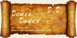 Denis Doder vizit kartica
